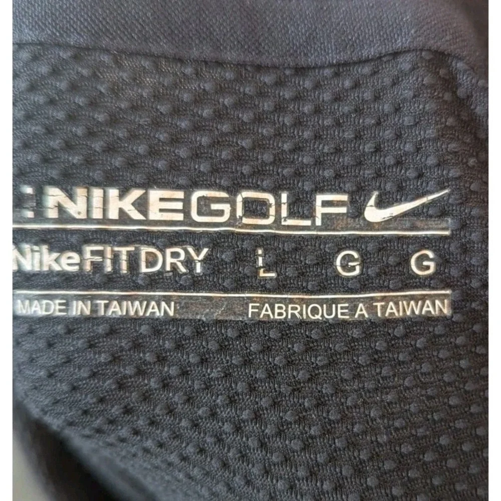 Nike Golf Mens L‎ Fit-dry Polo Shirt Solid Logo Swoosh Pique Black Athleisure